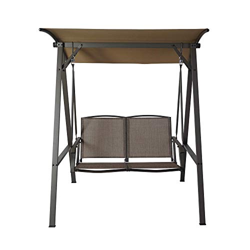 Kozyard Doris 2 Person Outdoor Patio Swing with Breathable Textilence Seat (Taupe)