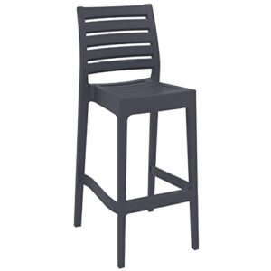 compamia ares 29.5″ outdoor bar stool in dark gray (set of 2)
