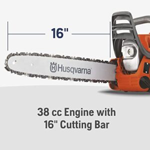 Husqvarna 135 Mark II Gas Chainsaw, 38-cc 2.1-HP, 2-Cycle X-Torq Engine, 16 Inch Chainsaw with Automatic Oiler, For Wood Cutting and Tree Pruning