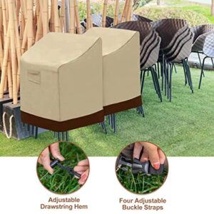 Yipincover Stackable Patio Chair Cover 2Pack,Waterproof Dining Chair Covers,Durable Stacking Chair Covers Party,Fits for 4-6 Stackable Dining Chairs(Beige&Grey,36Lx28Wx47H)-1Year Warranty