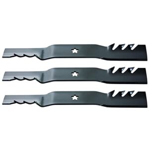 oregon mower blades, 3 pack, gator g3 mulching lawnmower replacement blades, 18-4/9″ length, 54″ deck (95-605-3),black