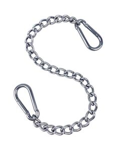 hanging chair chain with two carabiners, stainless steel hanging kits for hammocks punching bags heavy duty 400lb capacity indoor outdoor