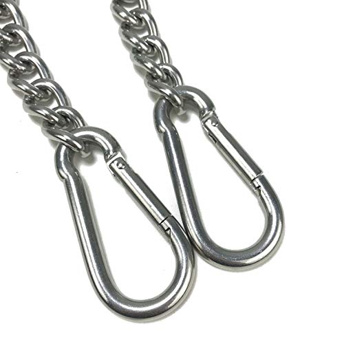 Hanging Chair Chain with Two Carabiners, Stainless Steel Hanging Kits for Hammocks Punching Bags Heavy Duty 400LB Capacity Indoor Outdoor