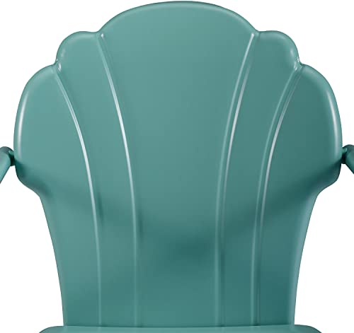 Crosley Furniture CO1029-BL Tulip Retro Outdoor Metal 2-Piece Armchair Set, Pastel Blue Satin