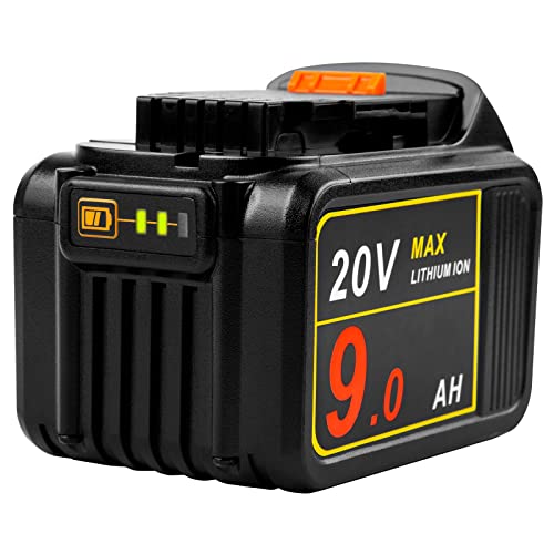 20-Volt Upgrade High-Output 9.0Ah Long-Lasting Battery for DEWALT 20V Max XR DCB200 DC203 DCB204 DCB205 DCB206 DCB209 DCD/DCF/DCG Series Tool Battery