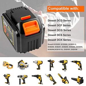 20-Volt Upgrade High-Output 9.0Ah Long-Lasting Battery for DEWALT 20V Max XR DCB200 DC203 DCB204 DCB205 DCB206 DCB209 DCD/DCF/DCG Series Tool Battery