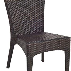 Safavieh Patio Collection New Port Wicker Stackable Outdoor Chairs, Brown, Set of 2