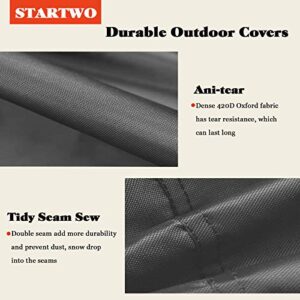 STARTWO Lawn Mower Cover, Tractor Cover Fits Decks up to 54", Heavy Duty Waterproof Riding Lawn Mower Cover with Drawstring and Storage Bag, All Weather Protection, Rip Resistant Fade Resistant,Gray