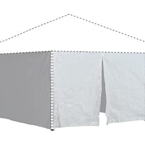 Quik Shade 10' x 10' Instant Canopy Wall Panel Accessory Set for WE100/C100/SX100 Canopies with Zipper Entry, White