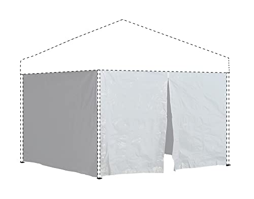 Quik Shade 10' x 10' Instant Canopy Wall Panel Accessory Set for WE100/C100/SX100 Canopies with Zipper Entry, White