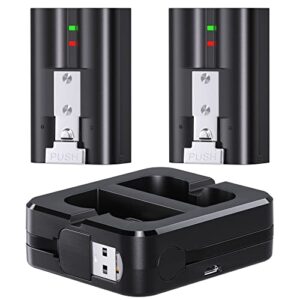 2 packs 6040mah 3.65v lithium-ion rechargeable battery and usb charging station compatible with ring, for video doorbell 2/3/4 and spotlight cam battery(not for spotlight pro/plus,stick up cam)