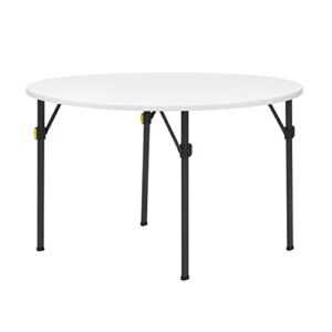 living and more 4ft bi round folding table, white