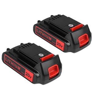 kingtianle 2packs replace battery for black and decker 20v max 2500mah,lbxr20 replacement battery lb20 lbx20 lbx4020 extended run time cordless power tools series