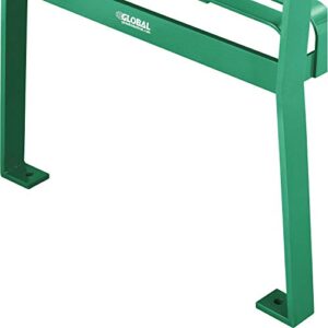 Global Industrial 96" L Outdoor Steel Slat Park Bench Without Back, Green