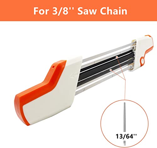 QZTODO 2 in 1 Chainsaw Sharpener for 3/8" Saw Chain,Easy File Chain Saw Sharpener Tool