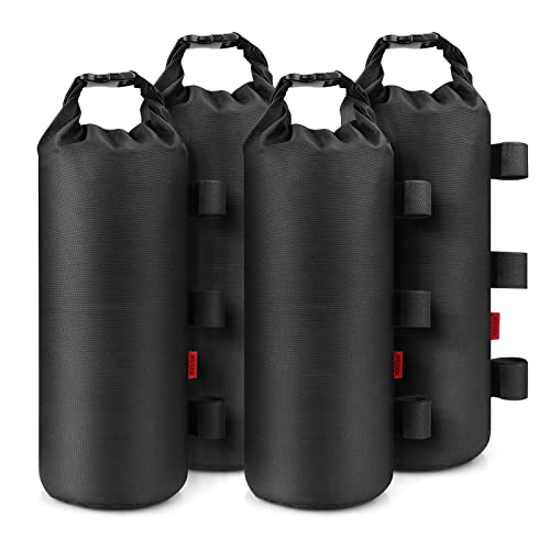 YOOFAN Sand Bags for Weight Set of 4 – Heavy Duty Sandbags for Canopy Weights Tent Weights Tarp Weights Gazebo Weights Outdoor, Black