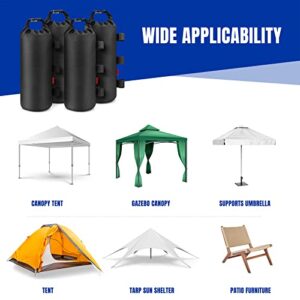 YOOFAN Sand Bags for Weight Set of 4 – Heavy Duty Sandbags for Canopy Weights Tent Weights Tarp Weights Gazebo Weights Outdoor, Black