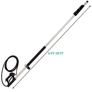 Biswing Commercial Grade Telescoping Pressure Washer Wand for Pressure Washers with Belt, Gutter Cleaner Attachments & 5 Nozzle Tips, 4000 PSI