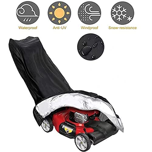 Lawn Mower Cover, Lawn mower Covers,rain cover lawn mower,420D Premium Oxford Push Mower Cover, Outdoor Sun Snow Uv Rain Dust Protection, Universal Fit (74 x 25 x 39 inch)