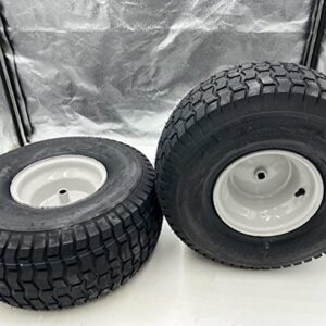 set of 2-20×8.00-8 dark gray lawn mower turf tire and wheel – 3/4 inch axle, 2.90 inch hub, compatible with part 490-327-0002