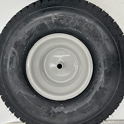 Set of 2-20x8.00-8 Dark Gray Lawn Mower Turf Tire and Wheel - 3/4 Inch Axle, 2.90 Inch Hub, Compatible with Part 490-327-0002