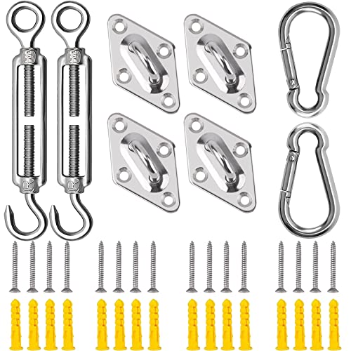 GOOSUO Shade Sail Hardware Kit 5 Inches, Sail Shade Hardware Kit for Triangle and Square, Sun Shade Sails Installation kit 304 Stainless Steel for Patio Lawn Garden Outdoors