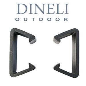 DINELI Patio Furniture Sets Modular Sectional Sofa Outdoor Wicker Patio Furniture Sets (Black-Sofa Clips)