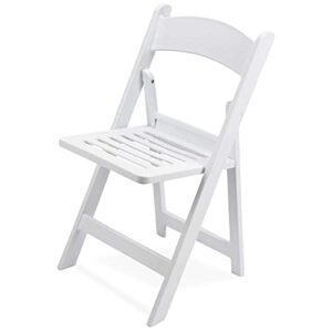 eventstable titan pro resin folding chair – indoor/outdoor lightweight folding chair – slatted seat folding chair for weddings parties events – 100 pack