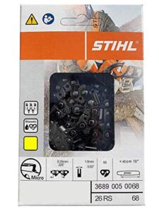 stihl chainsaw chain- 26rs68- 18 inch, 68 drive links, .325 pitch, .063 gauge