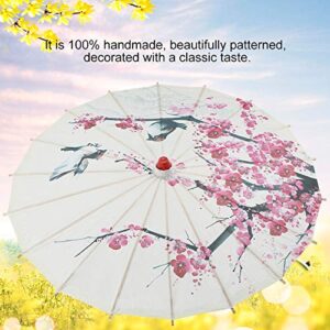 Aufee Oiled Paper Umbrella, 23.6 Inch Handmade Oiled Paper Umbrella Plum Pattern Chinese Art Classical Dance Umbrella for Performance Prop