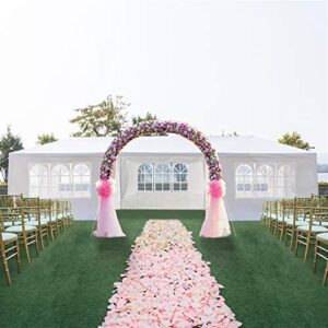 10x30 Ft Wedding Event Party Outdoor Canopy Tent w/ 7 Removable Sidewalls, for Gazebo Patio Backyard Porch Garden Beach, White