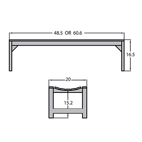 Highwood AD-BENN1-WHE Lehigh Backless Bench, 5 Feet, White