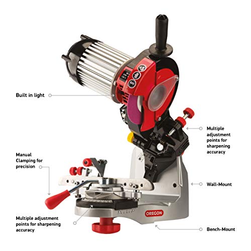 Oregon Professional 120-Volt Bench Grinder Universal Saw Chain Sharpener, for All Chainsaw Chains (520-120)