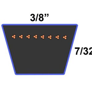 D&D PowerDrive ORB-H-1081 Murray Craftsman 579932 or 579932MA Kevlar Replacement Belt, 3/8"x 33", 3LK Section, Rubber