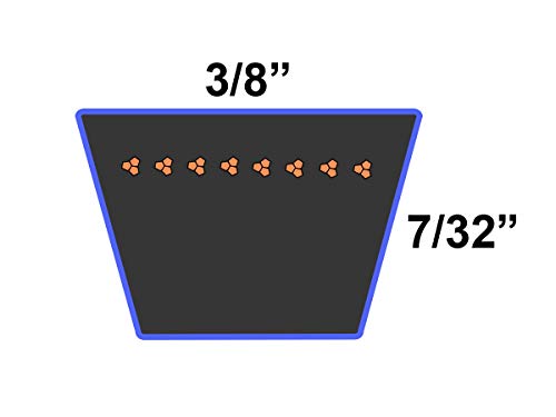 D&D PowerDrive ORB-H-1081 Murray Craftsman 579932 or 579932MA Kevlar Replacement Belt, 3/8"x 33", 3LK Section, Rubber