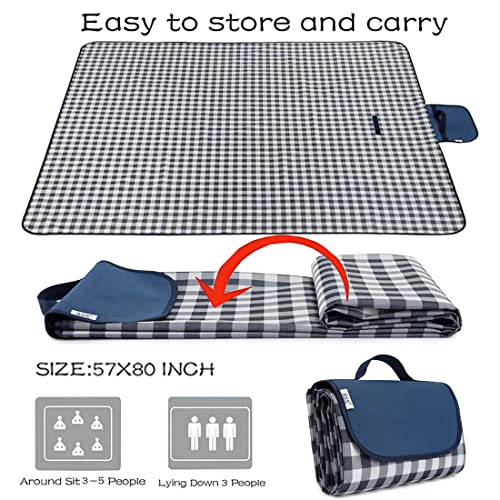 PUPOPIK Picnic Beach Blanket, Picnic Mat 80x57in Waterproof Foldable, Family Mat, Portable Large Picnic Blankets for Travel, Hiking, Music Festival…