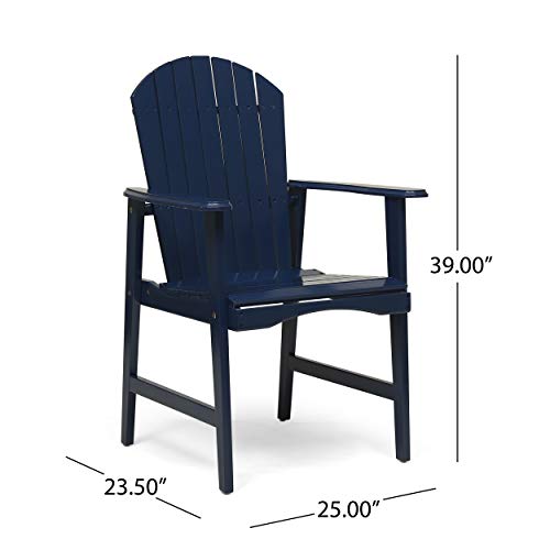 Easter Outdoor Weather Resistant Acacia Wood Adirondack Dining Chairs (Set of 2), Blue Navy Finish