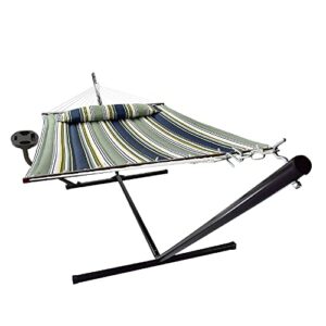 vita5 hammock with stand included – home must-haves outdoor hammock two person for summer – portable backyard hammock with stand – 2 person hammock bed with cupholder – 450lbs capacity
