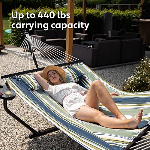 VITA5 Hammock with Stand Included - Home Must-Haves Outdoor Hammock Two Person for Summer - Portable Backyard Hammock with Stand - 2 Person Hammock Bed with Cupholder - 450lbs Capacity