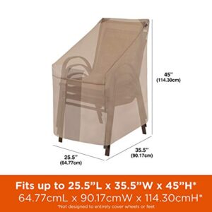 Modern Leisure 2900 Monterey Stacking Patio Chair Cover (25.5 L x 35.5 D x 45 H inches) Water-Resistant, Khaki/Fossil