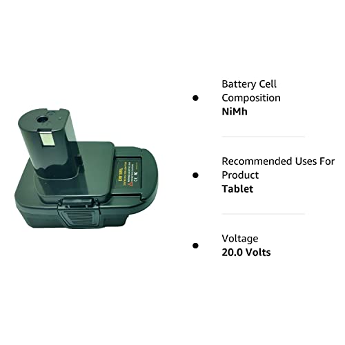 DM18RL Adapter Converter, Battery Adapter for Dewalt for Milwaukee M18 18V/20V Lithium ion Batteries Convert to for Ryobi P108 18V Li-ion NI-CD NI-MH ABP1801 Battery, with USB Port