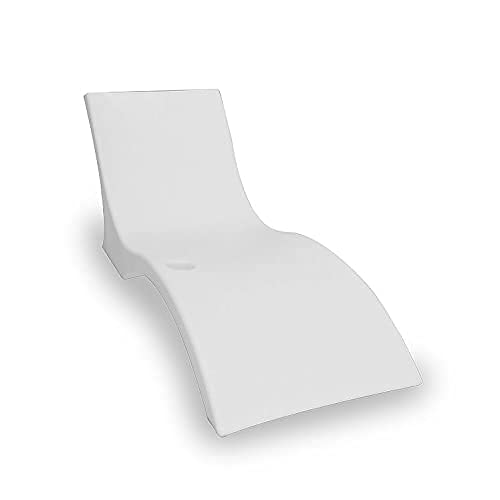 Luxury Lounger in Water Pool Chaise Lounge for Ledge 2 Chairs with Cylinder Table, White