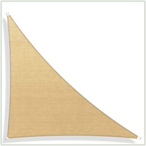 ColourTree CTAPT22 Custom Size Order to Make 11' x 13' x 17' Sand Beige Right Triangle Sun Shade Sail Canopy Mesh Fabric UV Block - Commercial Heavy Duty - 190 GSM - 3 Years Warranty