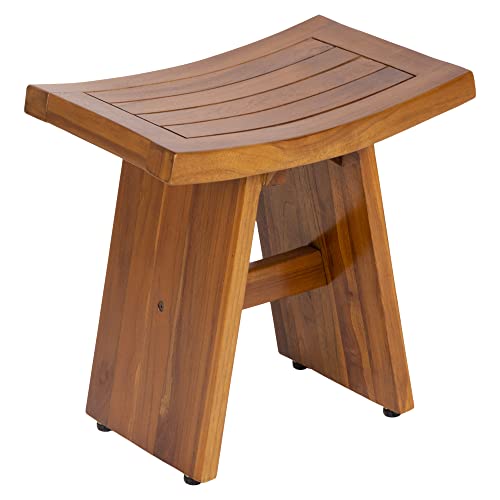 Teak Waterproof Bench - Indoor Outdoor Wood Bench, Shower Bench for Elderly, Indoor and Outdoor, Patio, Garden, Spa