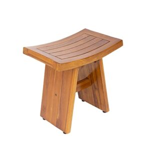 Teak Waterproof Bench - Indoor Outdoor Wood Bench, Shower Bench for Elderly, Indoor and Outdoor, Patio, Garden, Spa