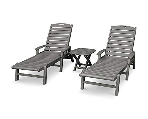 Trex Outdoor Furniture by Polywood 3-Piece Yacht Club Chaise Set, Stepping Stone