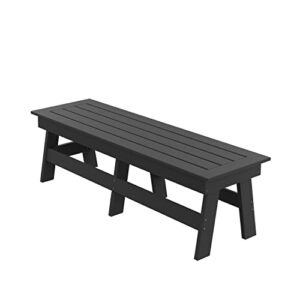 lyuhome outdoor long bench for dining table, dining bench indoor outside rustic bench waterproof christopher knight bench for front porch locker room garden (grey)