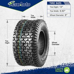 MaxAuto 2 Pcs 13x6.50-6 Turf Tire Mower Lawn and Garden Tractor, 4PR