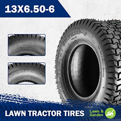 MaxAuto 2 Pcs 13x6.50-6 Turf Tire Mower Lawn and Garden Tractor, 4PR