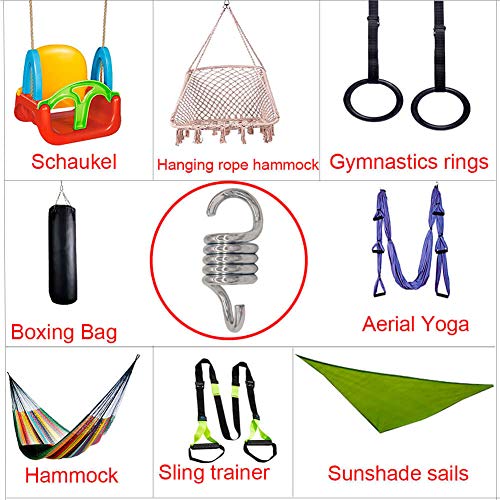 Porch Swing Springs Hammock-Chair Spring - 750Lbs Heavy Duty Suspension Hangers Ceiling Mount Porch Swings (1pc 750Lbs Compact Version)